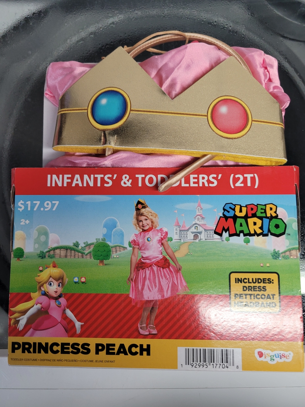 Nintendo Princess Peach Costume in Pink with Gold Crown